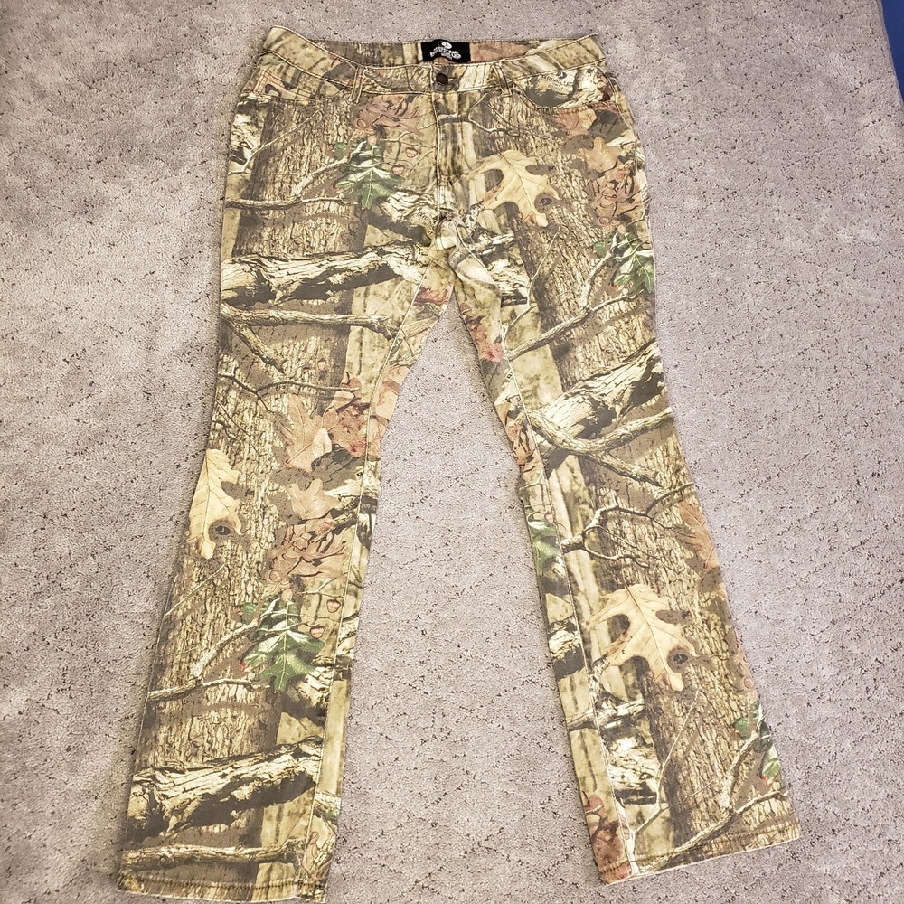 Mossy Oak Pants Womens 12 Camo Breakup Infinity Mid Rise Stretch Bootcut Hunting